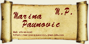 Marina Paunović vizit kartica
